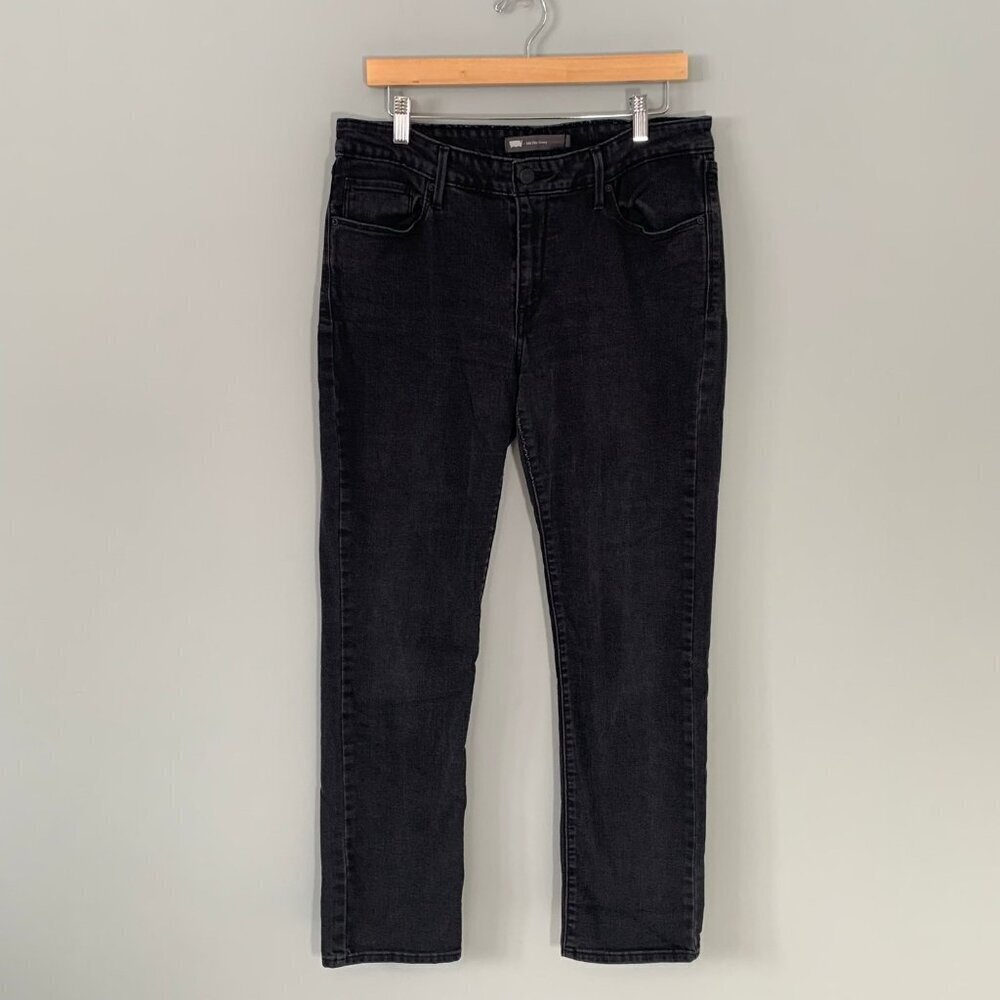 Levi's Mid Rise Skinny Jeans Women 12M Black‎ Stretch Denim
